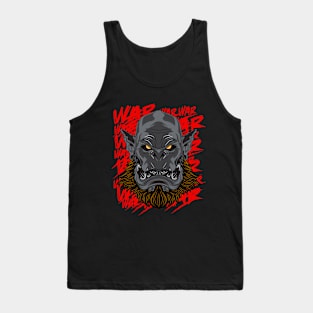 War Craft Gray Orc Head with Background Tank Top